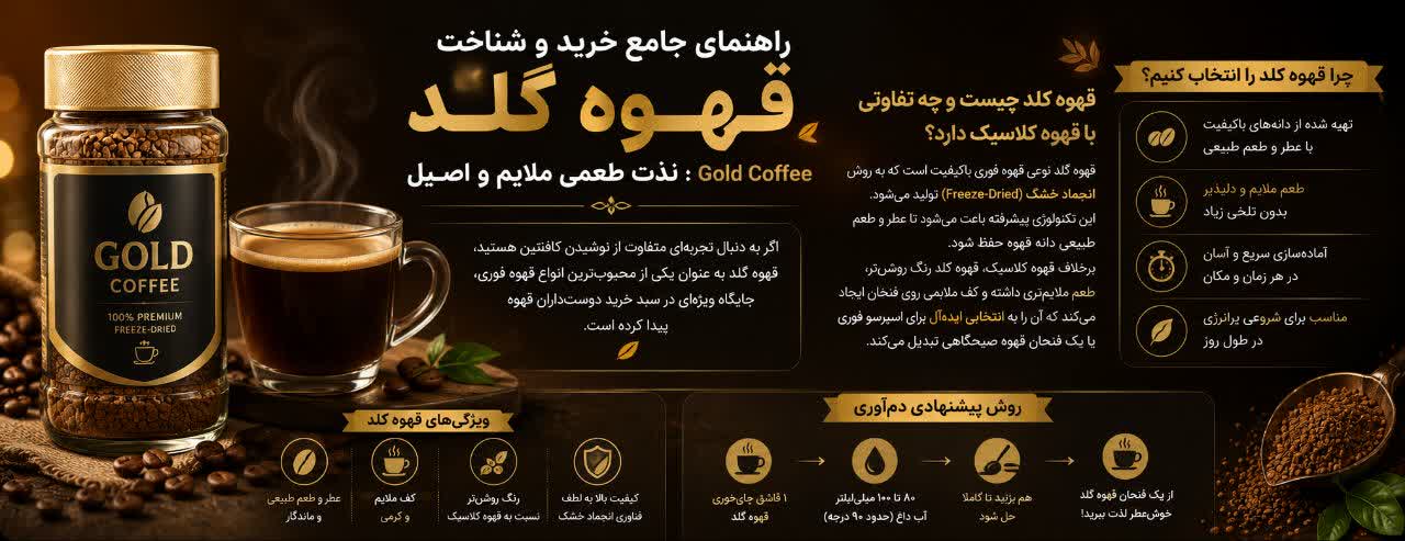 راهنمای جامع خرید و شناخت قهوه گلد (Gold Coffee)؛ لذت طعمی ملایم و اصیل